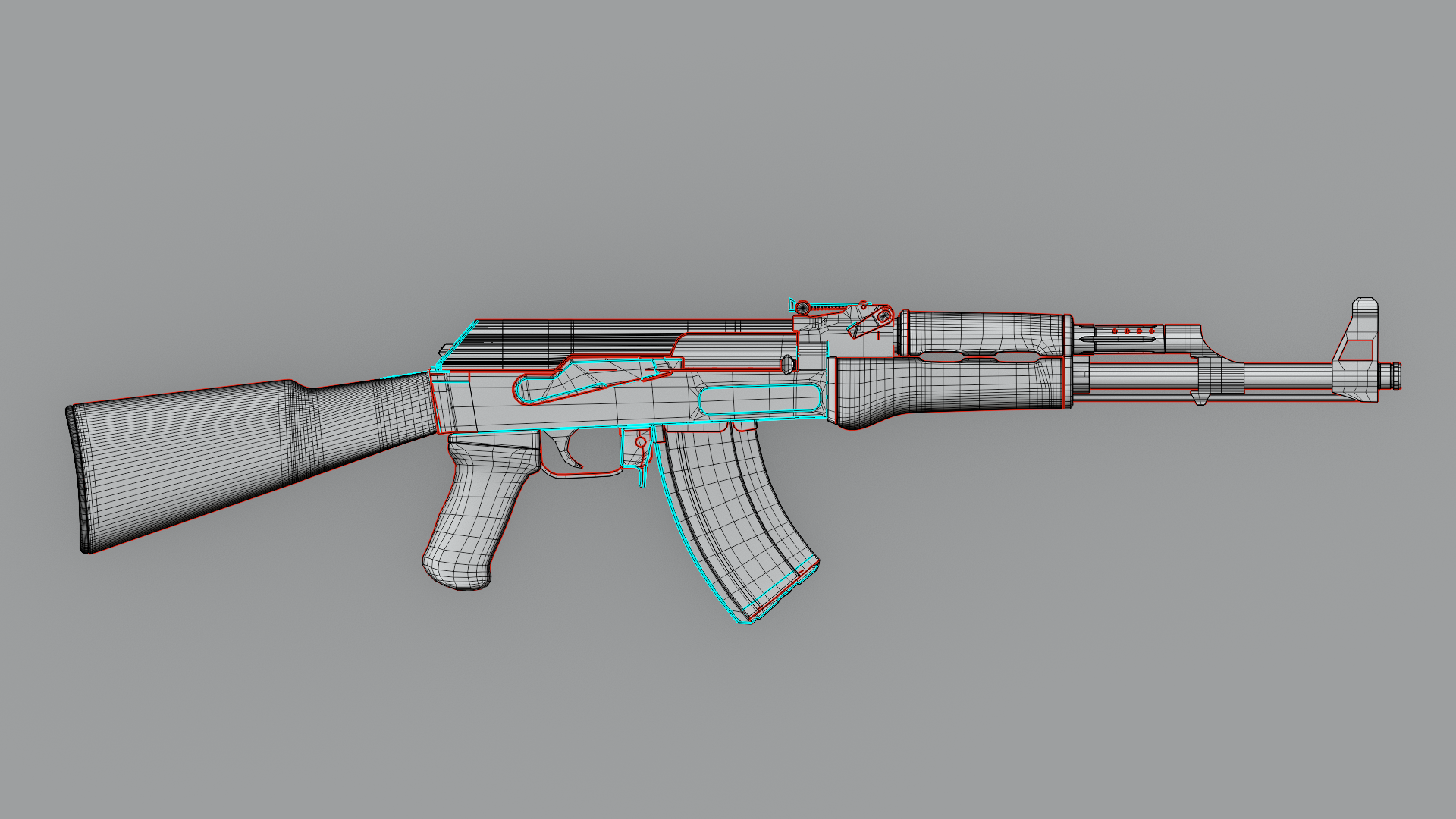 Game-Ready Russian Rifle 3D Model - AK47 TYPE III BlackBladeDesign
