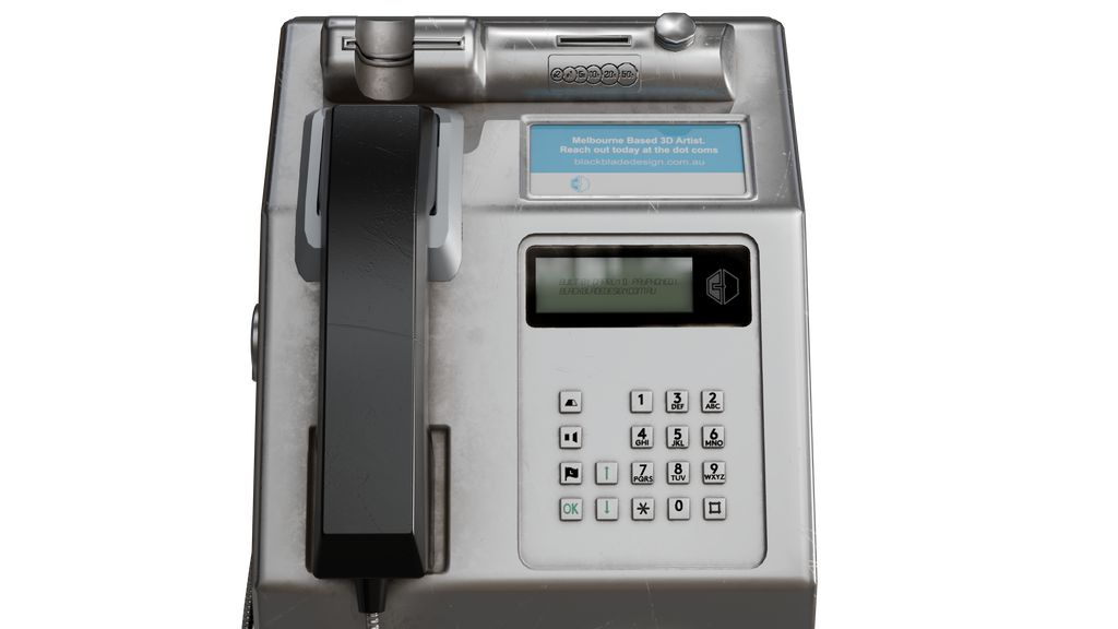 High-Quality Australian Telstra Payphone 3D Model - Game-Ready & VR-Ready BlackBladeDesign