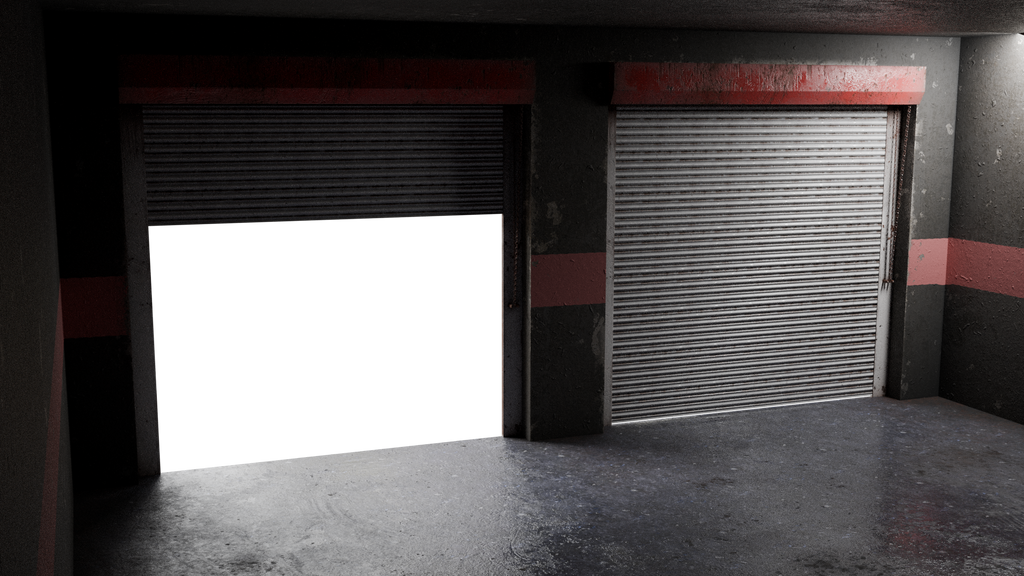 Game Ready Animated Roller Door 3D Model BlackBladeDesign