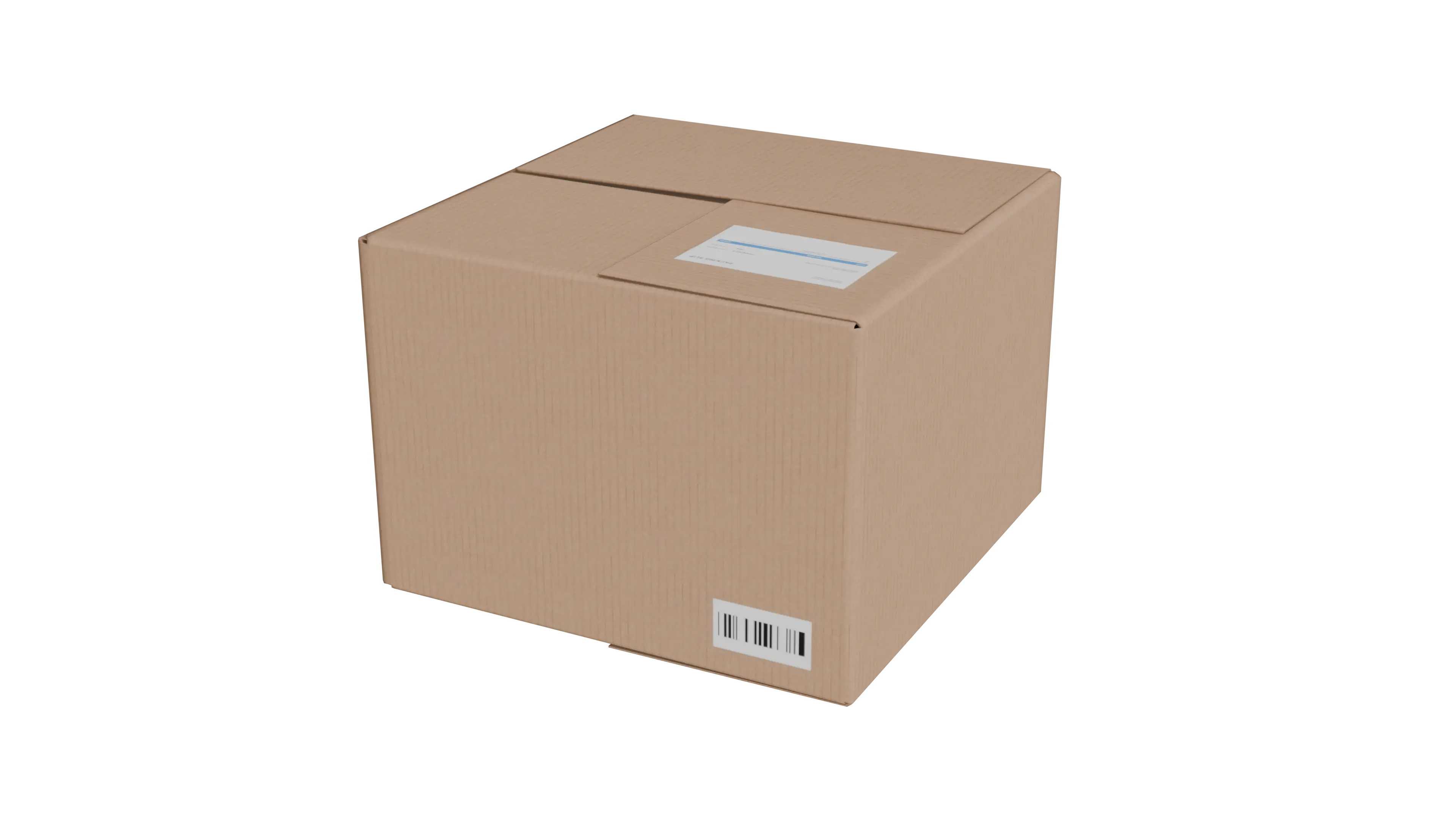 Brown cardboard box with a window on a white background 3d model