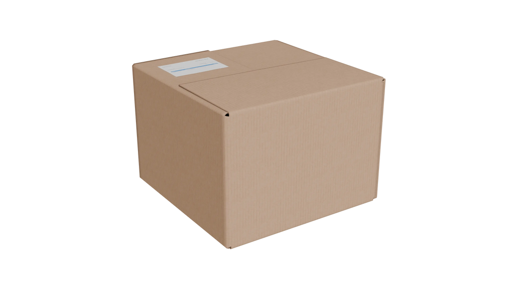 Brown cardboard box on a white background