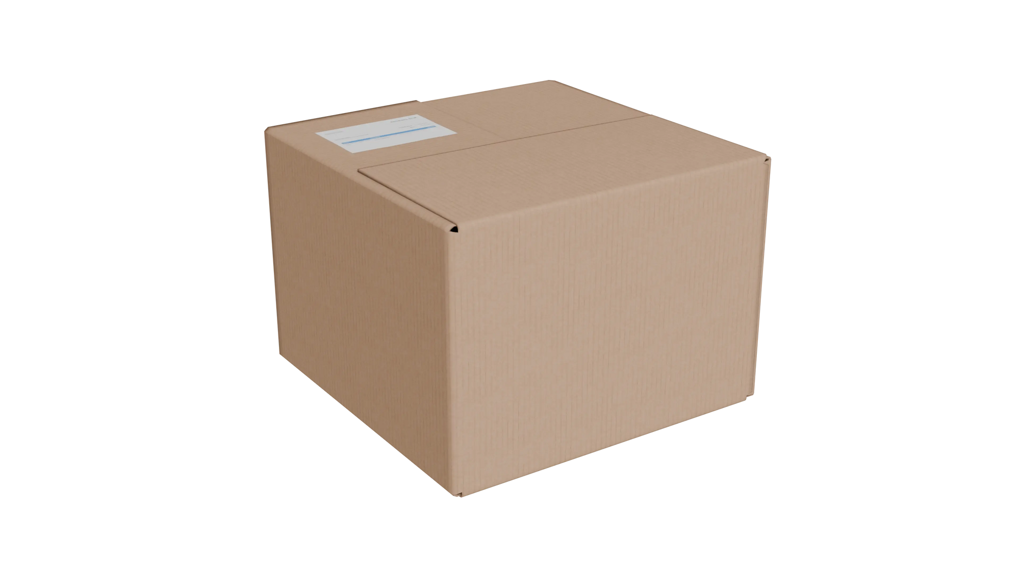 Brown cardboard box on a white background