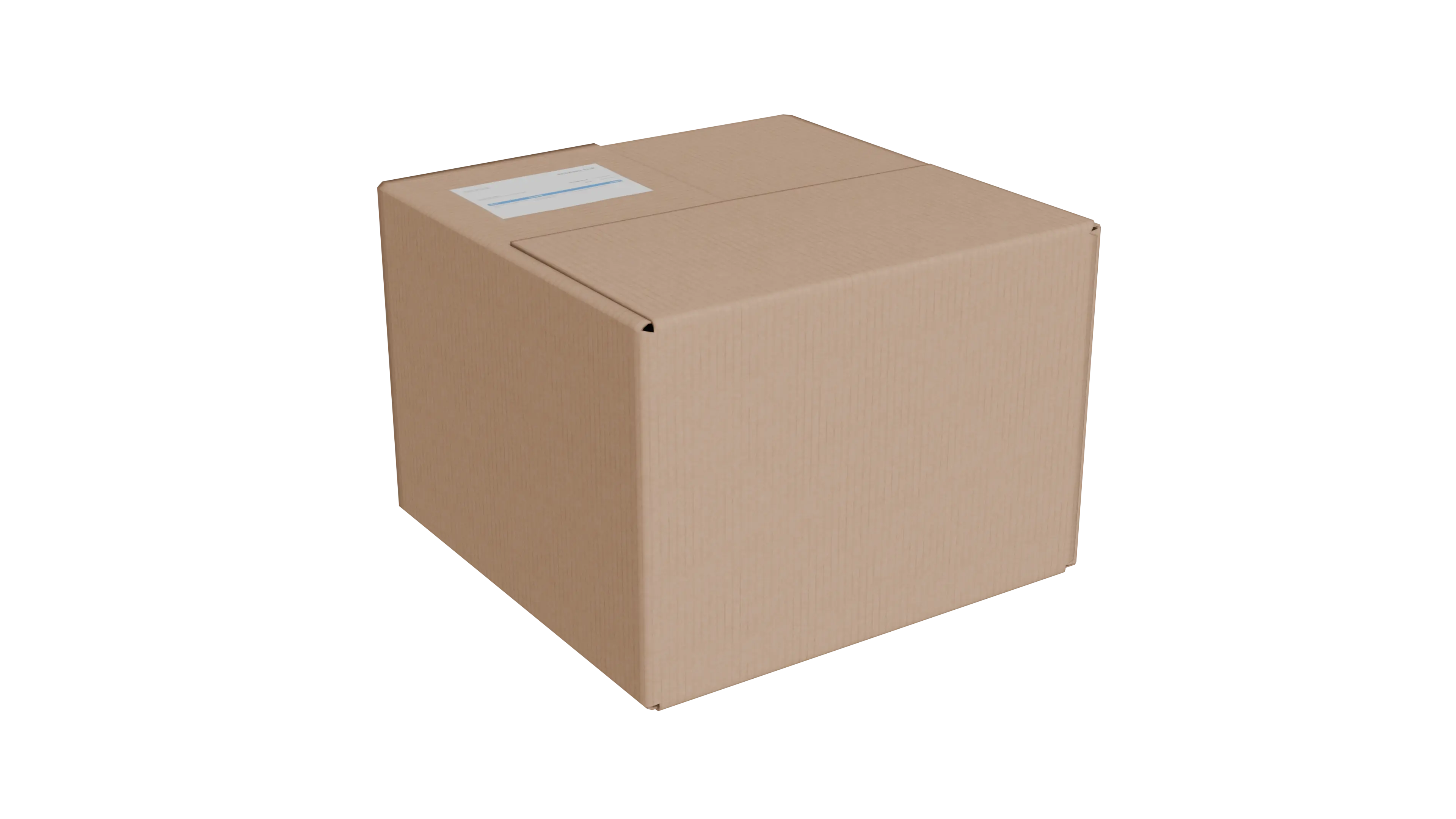 Brown cardboard box on a white background