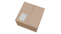 Cardboard box with a label on a white background 3d model
