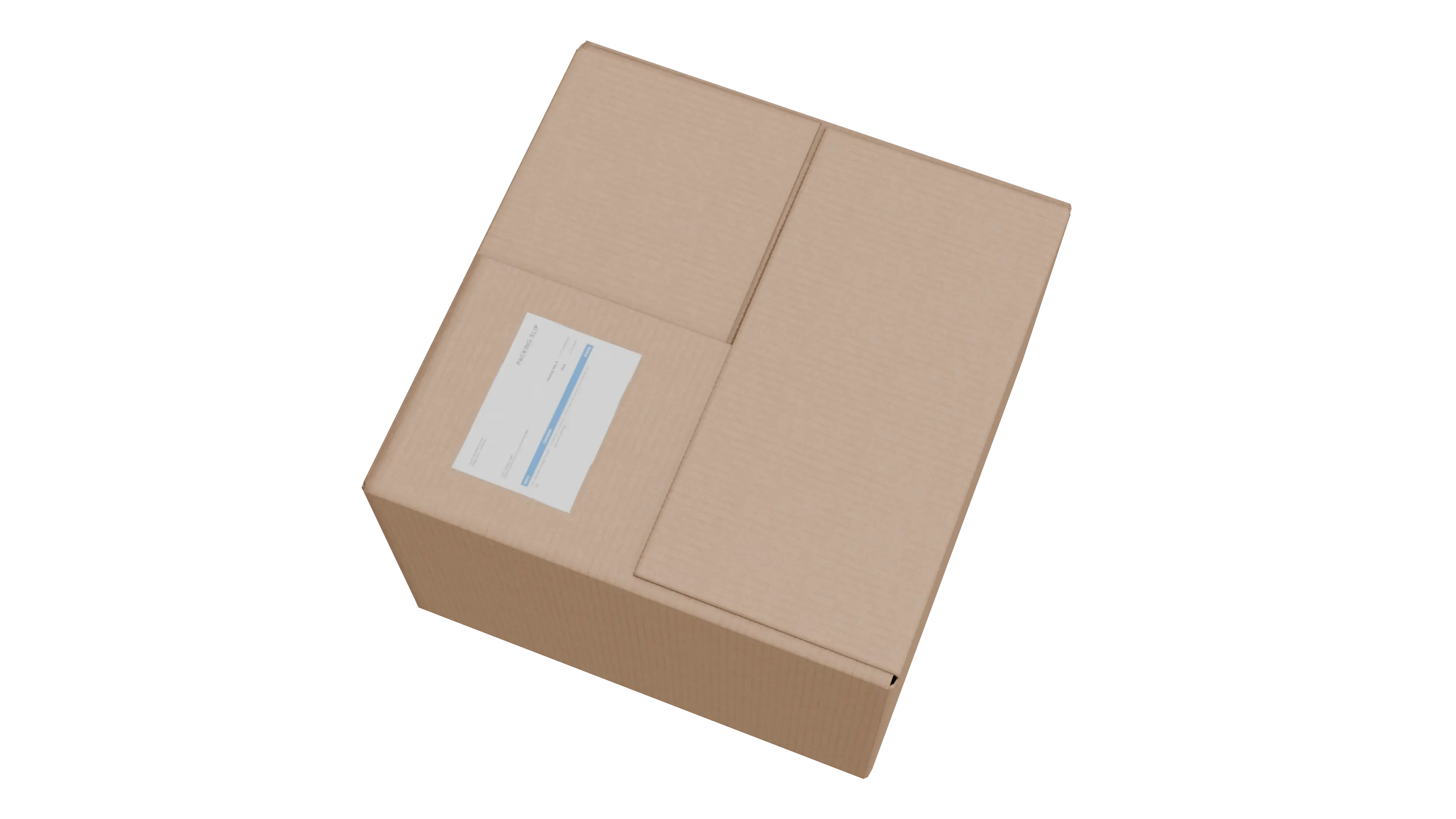 Cardboard box with a label on a white background 3d model
