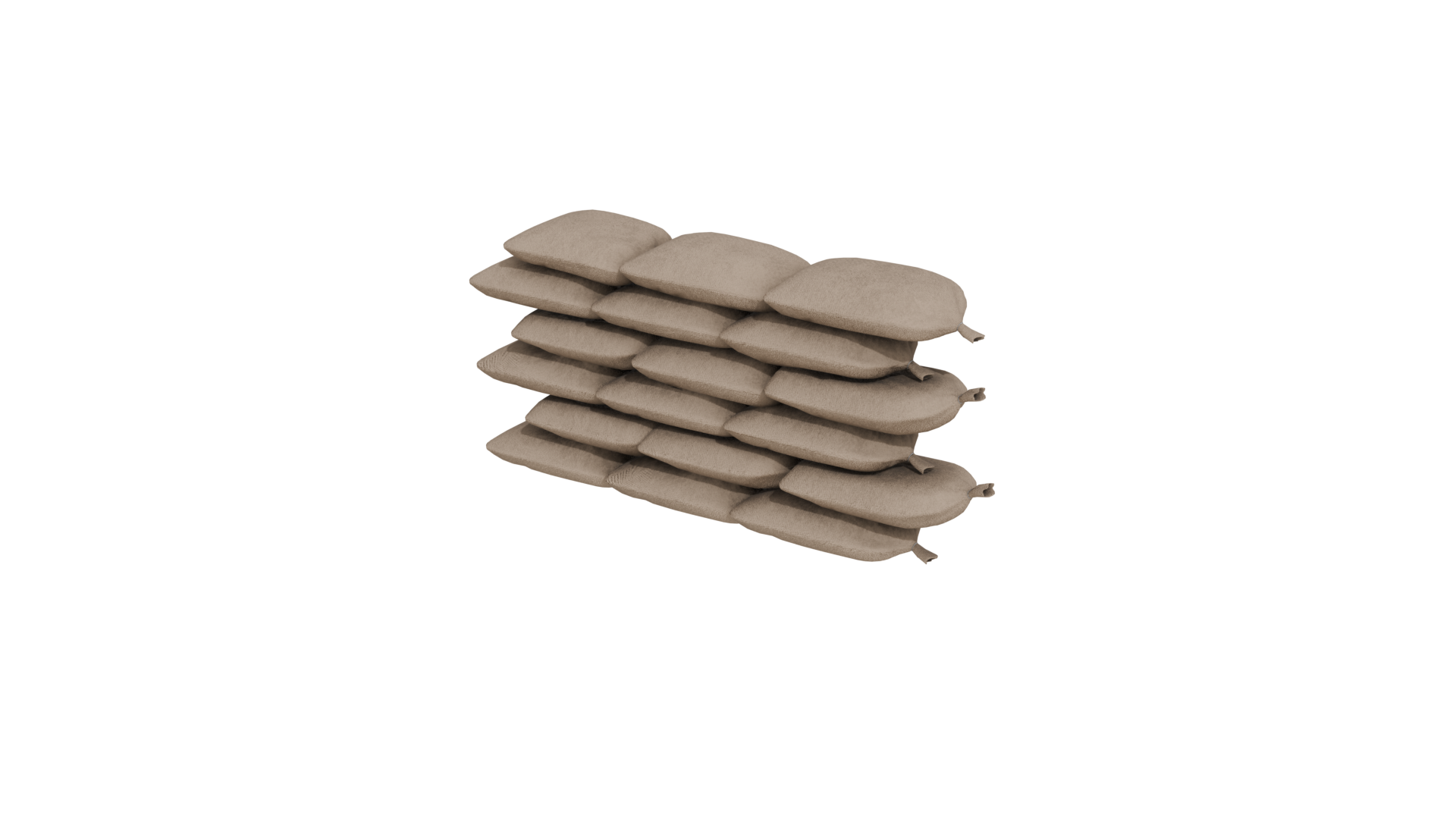 Modular Game-Ready Sandbag Wall 3D Model BlackBladeDesign