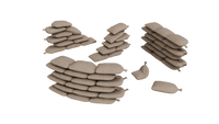 Modular Game-Ready Sandbag Wall 3D Model BlackBladeDesign