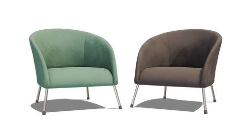 Simple Suede Leather Chair 3D model BBD3D