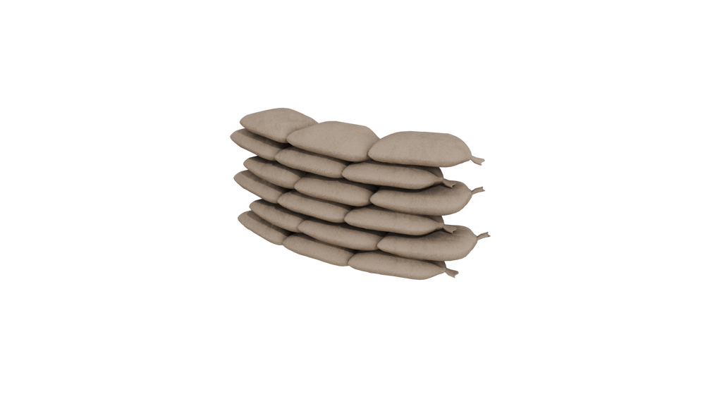 Modular Game-Ready Sandbag Wall 3D Model BlackBladeDesign
