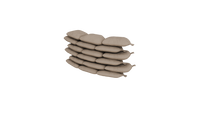 Modular Game-Ready Sandbag Wall 3D Model BlackBladeDesign