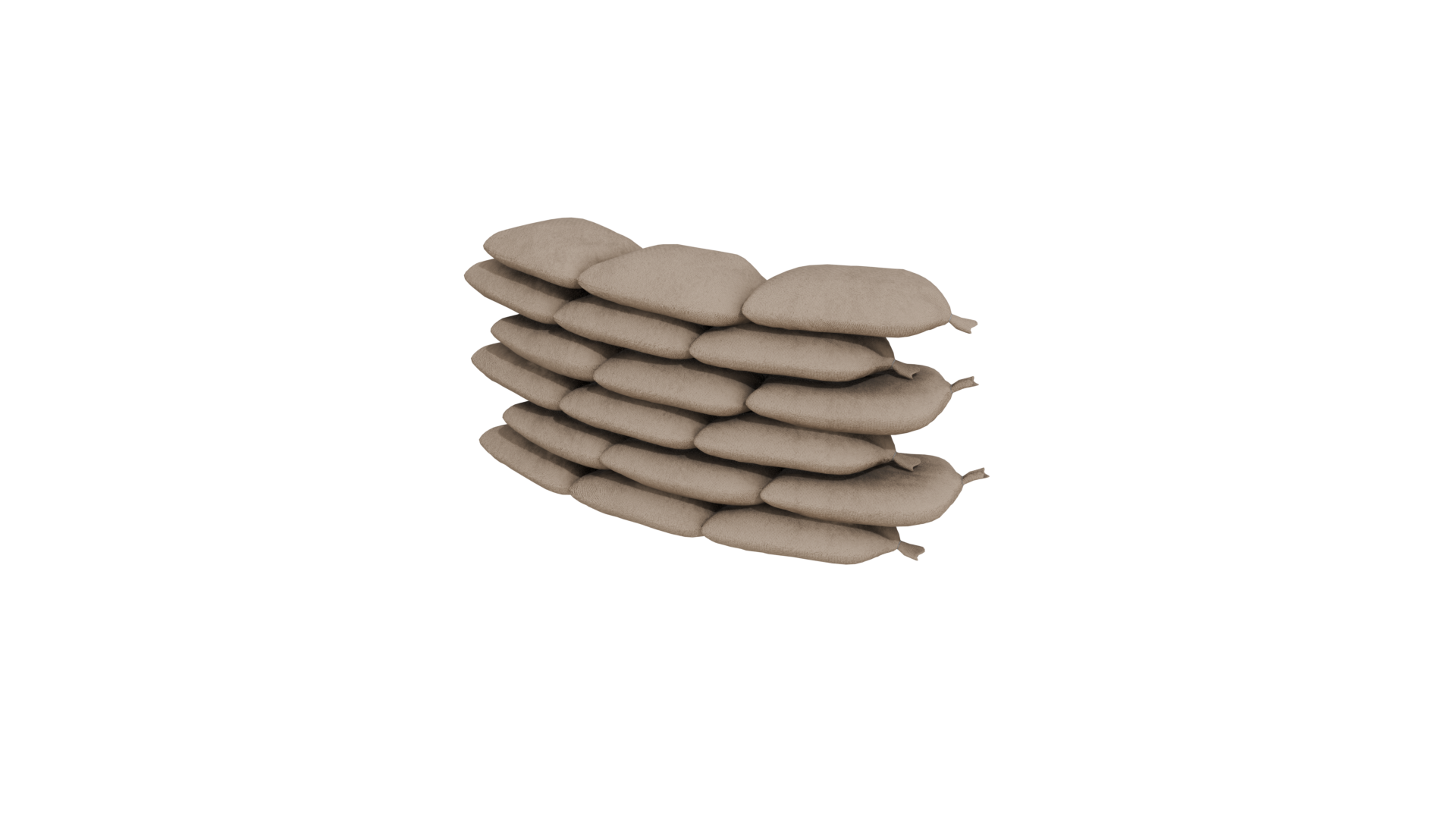 Modular Game-Ready Sandbag Wall 3D Model BlackBladeDesign