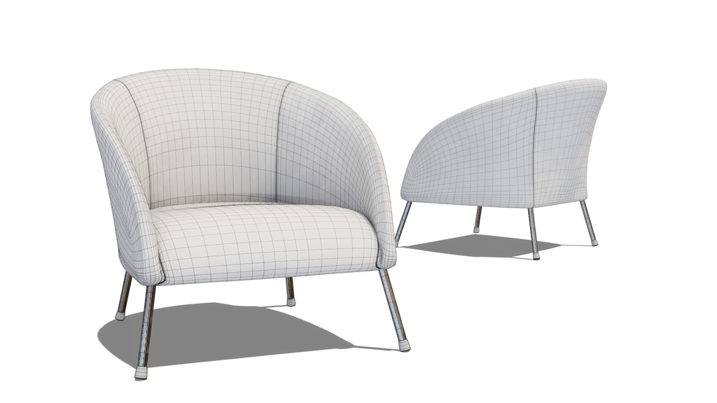 Simple Suede Leather Chair 3D model BBD3D