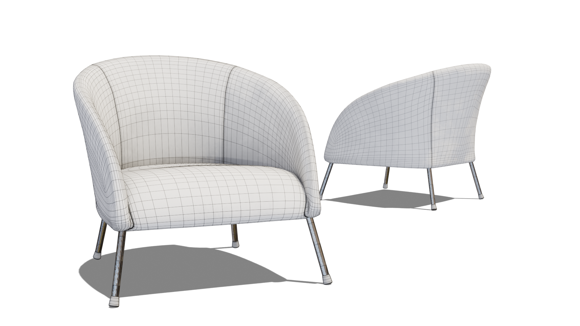 Simple Suede Leather Chair 3D model BBD3D