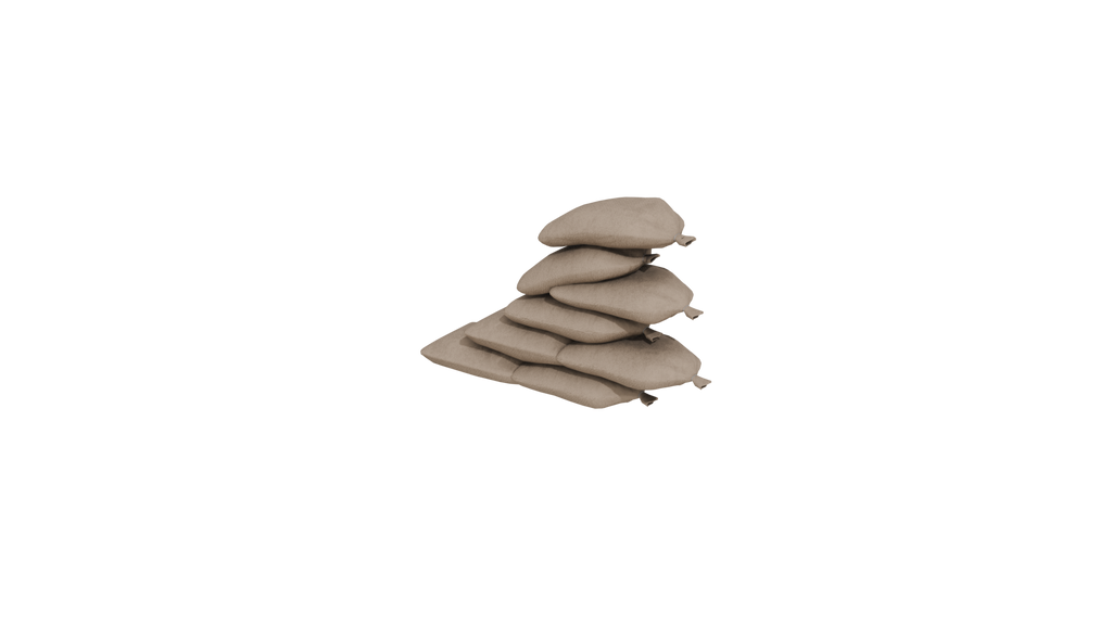 Modular Game-Ready Sandbag Wall 3D Model BlackBladeDesign